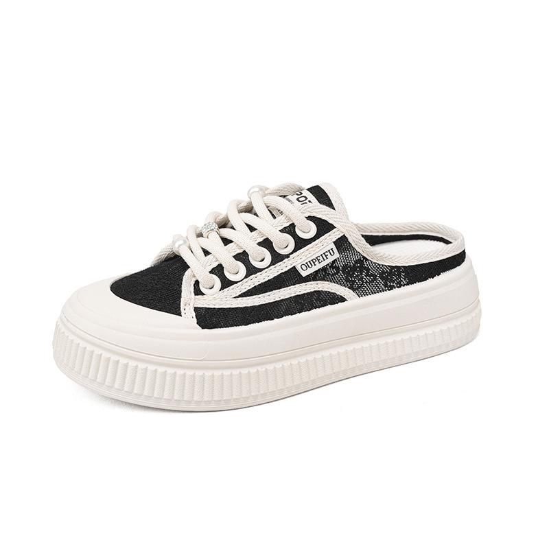 Nuove scarpe in rete di pizzo estive sottili in rete traspiranti mezze pantofole scarpe sportive e per il tempo libero XFF