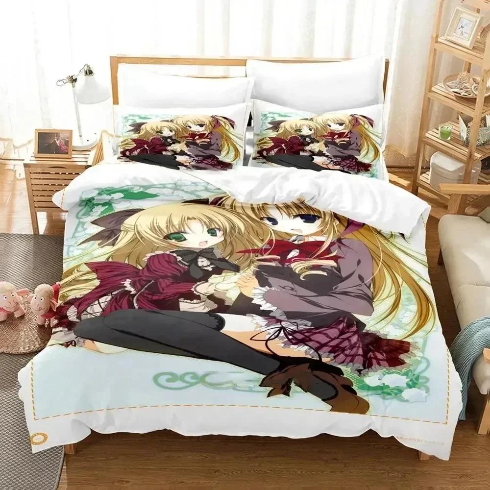 Anime Student Council'S Discretion Bedding Set Printed Bed Set With Pillowcase Duvet Cover Soft Queen King Size Bedclothes Home