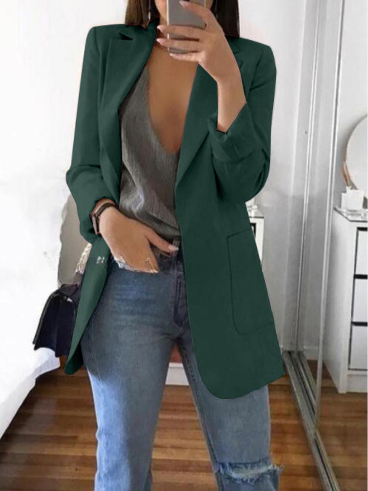 Fashion Collar Slim Fit Cardigan Temperament Suit Jacket for Women