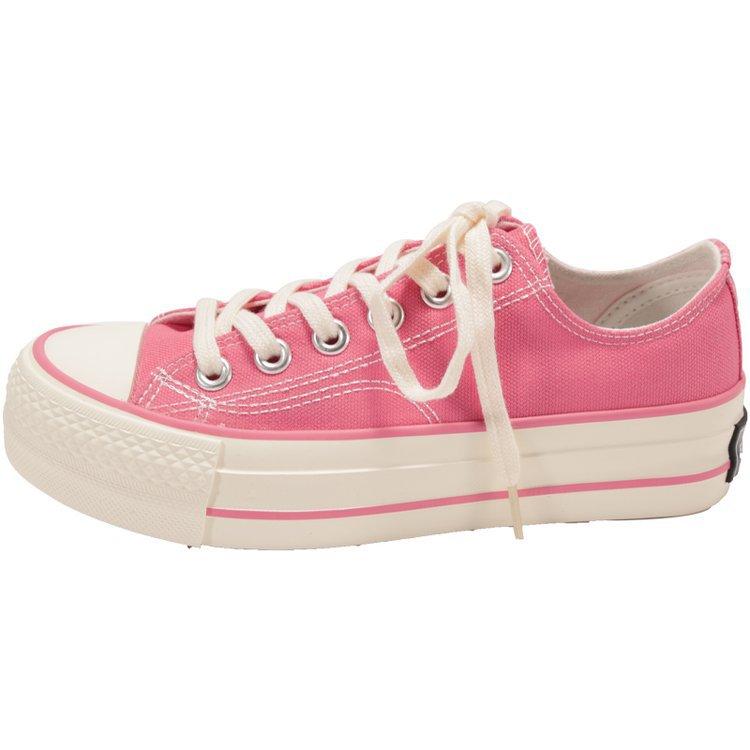 

2025 осень платформа парусиновые туфли низкие белые туфли бежевые женские туфли универсальные инс супер огонь интернет-знаменитость пара кеды 40 розовый