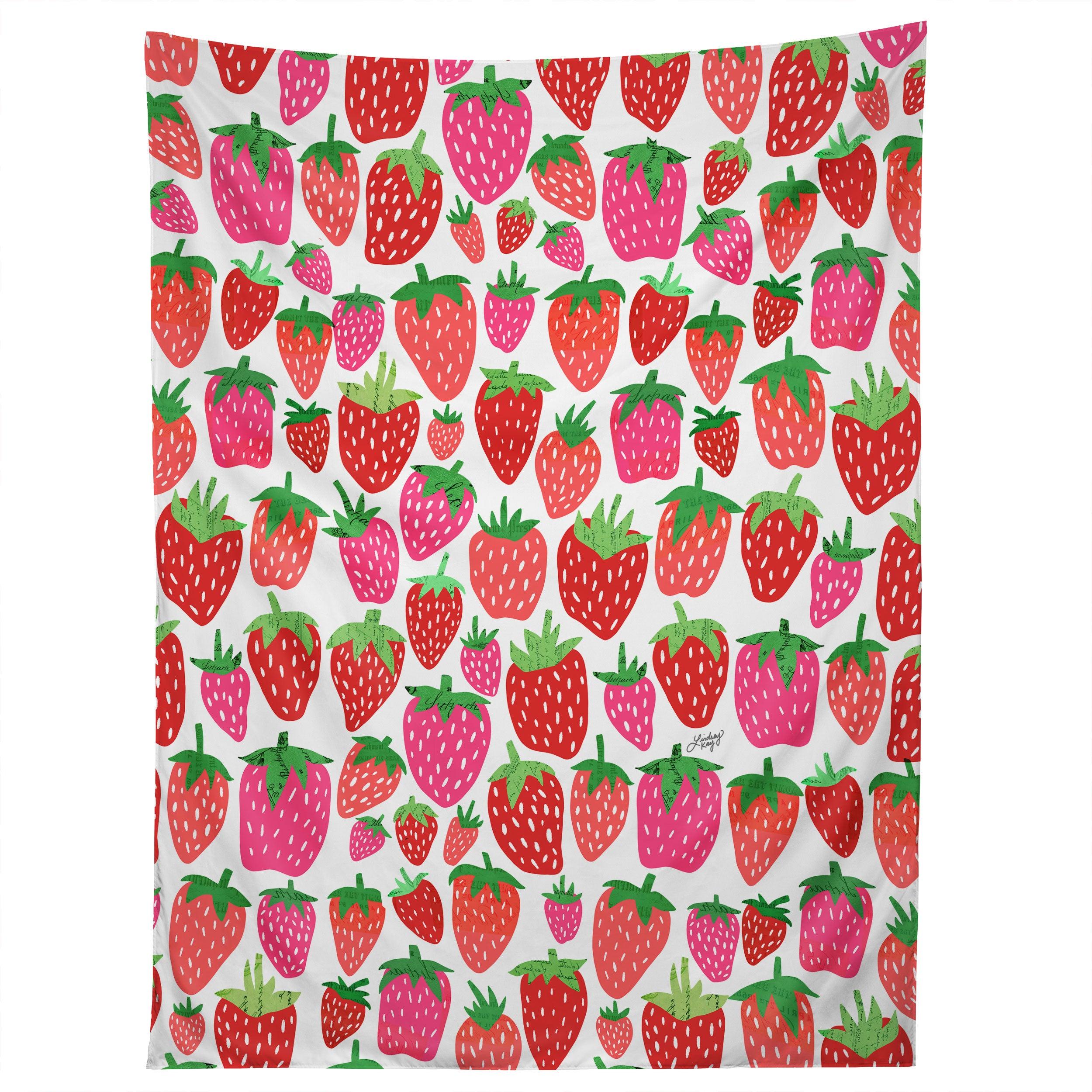 STRAWBERRIES LINDSEY KAY tapestry 75x100