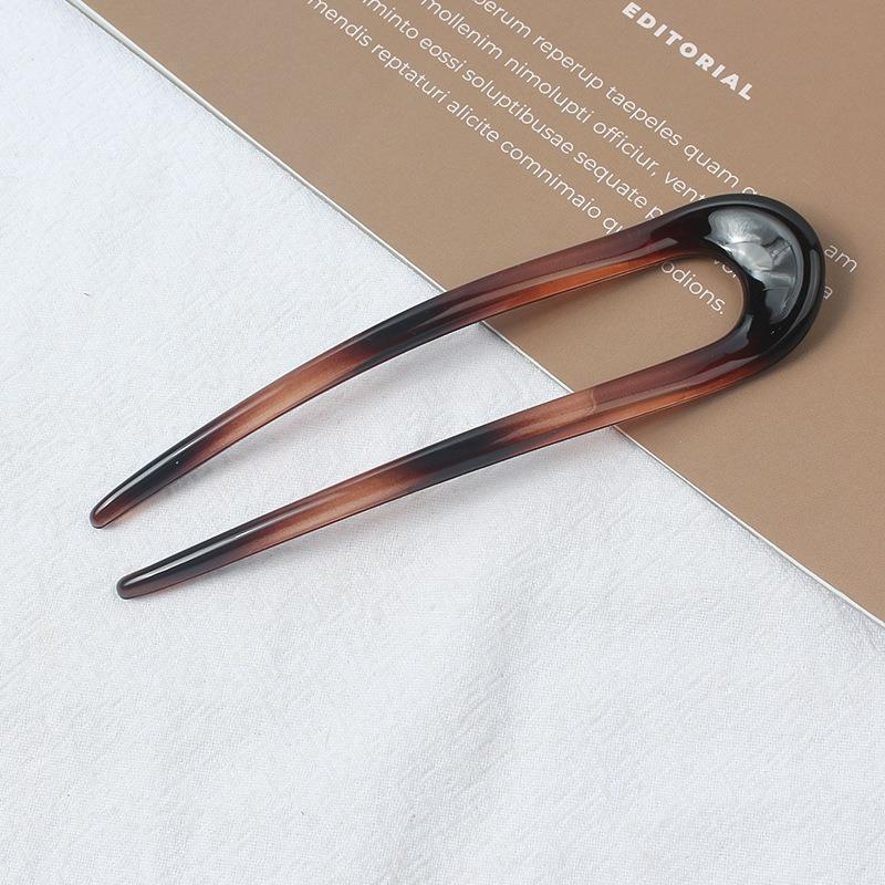 Elegant U-shaped Acrylic Hairpin for Women's Bun - New Chinese Style