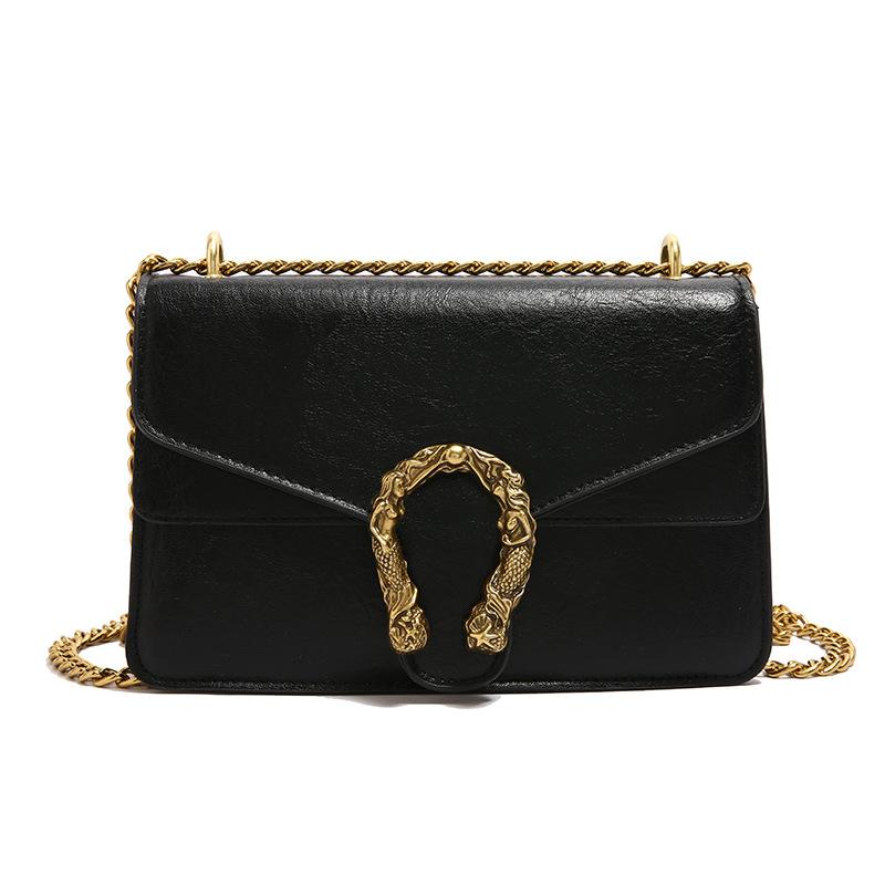 Tasche Damen neu trendige Mode vielseitige kleine quadratische Tasche Damen Schulter Umhängetasche Kette Bacchus-Tasche