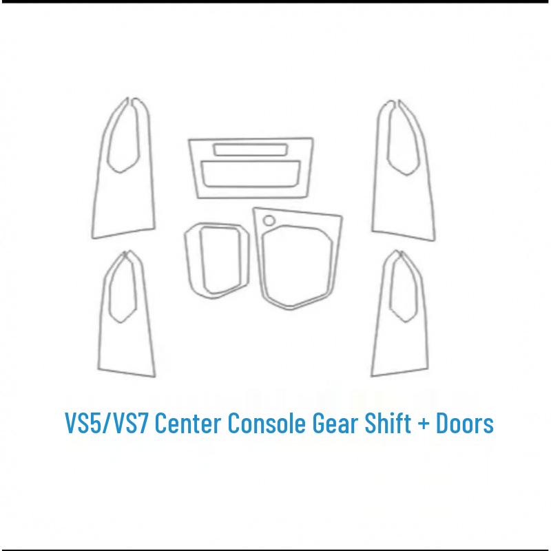 Jetta VS5/VS7 Interior Decorative Sticker for Models 19-25: Screen, Console, Gear Shift Protection.