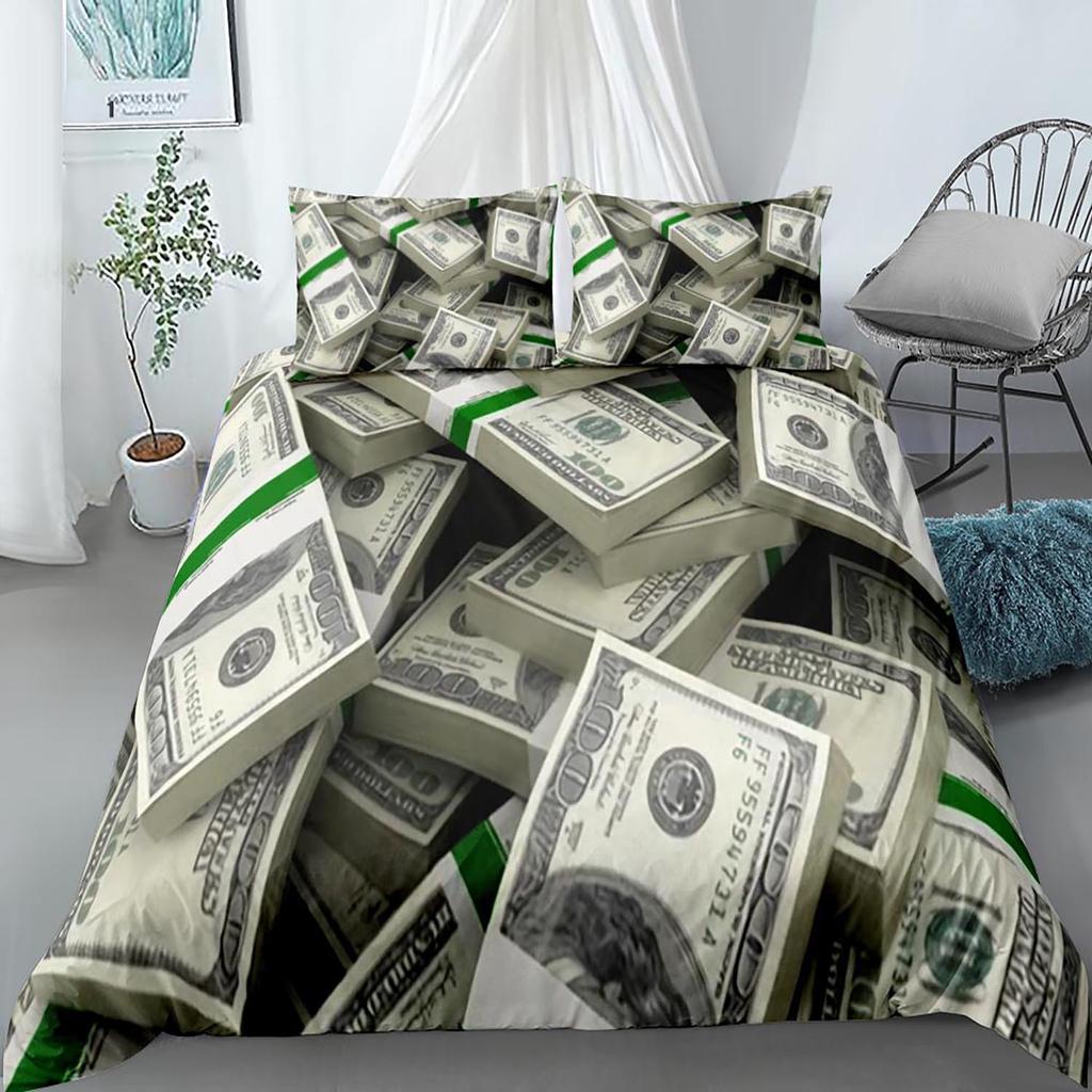 3D Home Textile Banknote Quilt Cover Digital Printing Three-Piece Digital Printing