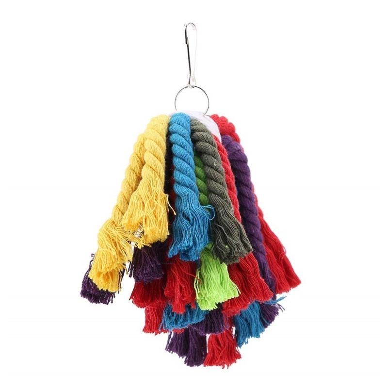 

Bright Color Cotton Rope Bird Chewing Climbing Toy to Keep Parrots Engagement and Promote Healthy Beak Bird Supply China Mainland