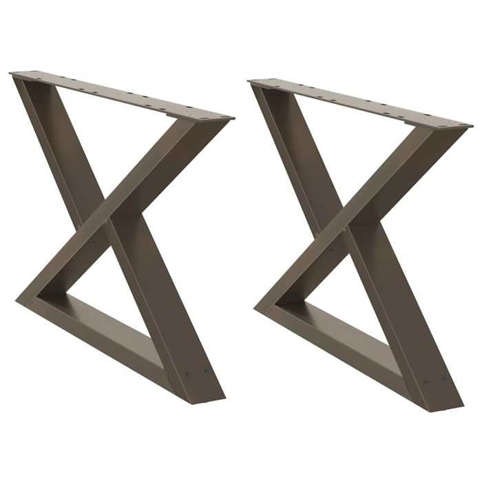 VidaXL Pieds de table basse 2 pièces Acier naturel 70 x (42-43,3) cm Acier 4012715