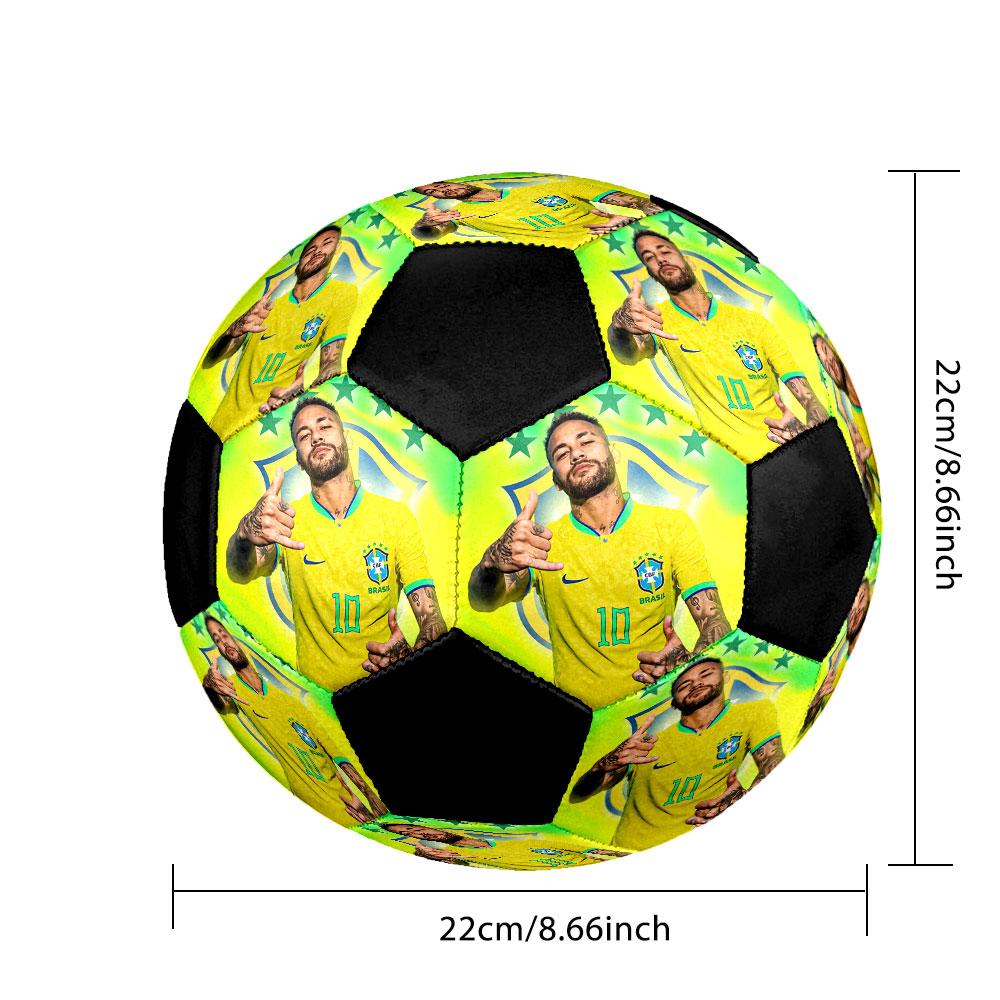 Neymar Soccer Ball Size 5 Colorful Machine Stitched PVC Competition Ready Durable High-Bounce