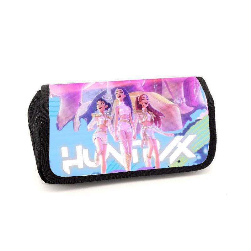 Pencil Case Double-Layer Stationery Case Student Large-Capacity Pencil Case High Value Pencil Case Flip Case Witch Periphery (as the picture,pencil case)