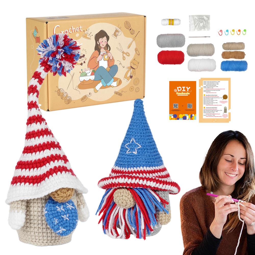 Crochet Kit For Beginners Step-By-Step Starter Kit Knitting Crochet Kit Beginner Portable Crochet Set With Yarn Crochet Supplies