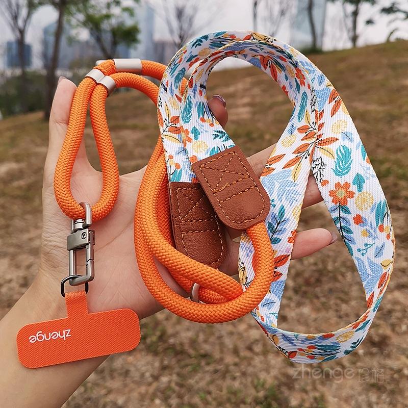 

Artistic Printed Design Crossbody Phone Lanyard Long Adjustable Strap Women Outdoor Hiking Travel Anti-Loss Safety Lanyard оранжевый