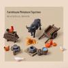 Retro Farmhouse Courtyard Miniature: Nostalgic Desktop Bonsai Decor for Living Room