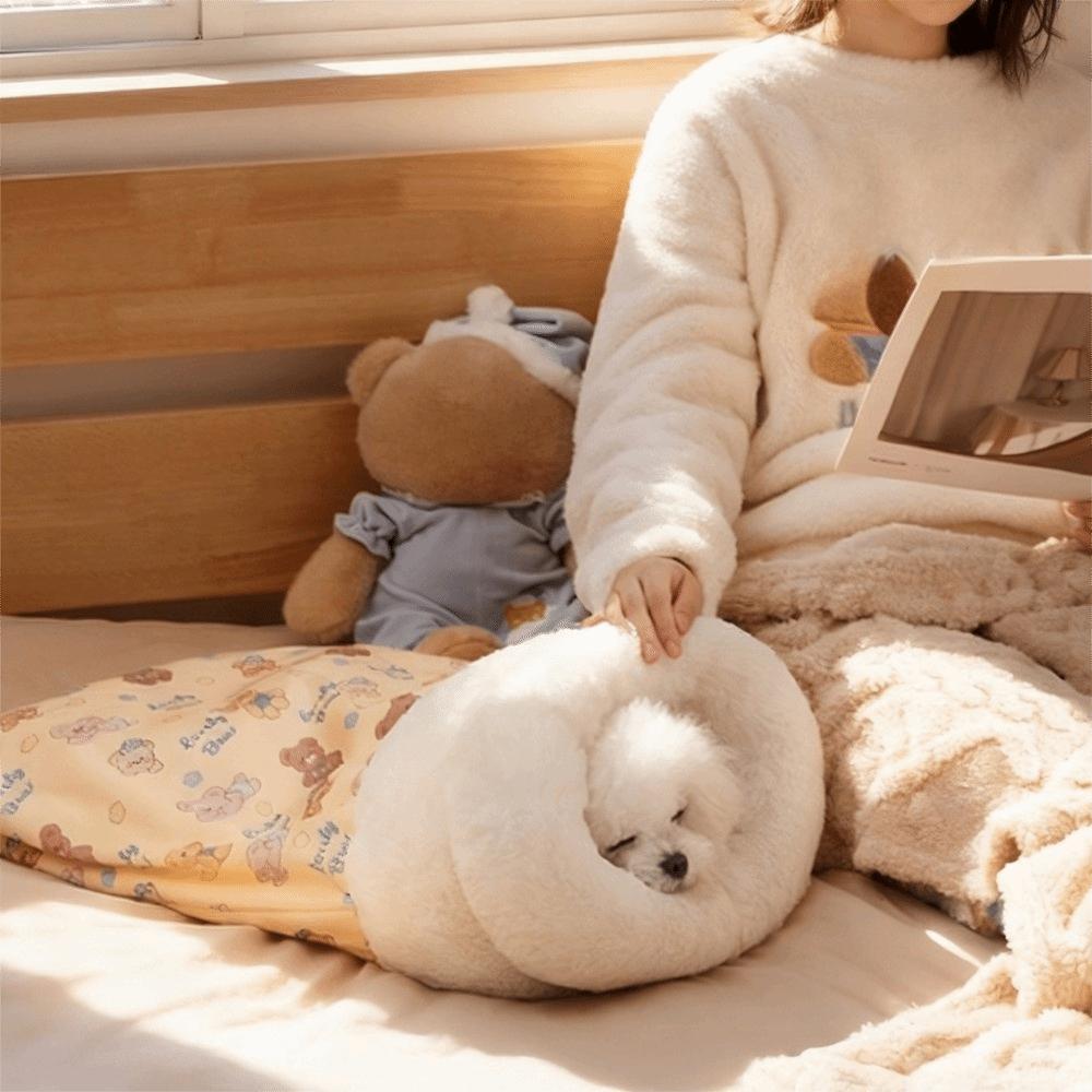Thickened Cat Sleeping Bag Warm Pet Pocket Quilt Bed Cute Pet Cozy Cave  for Kitten Puppy