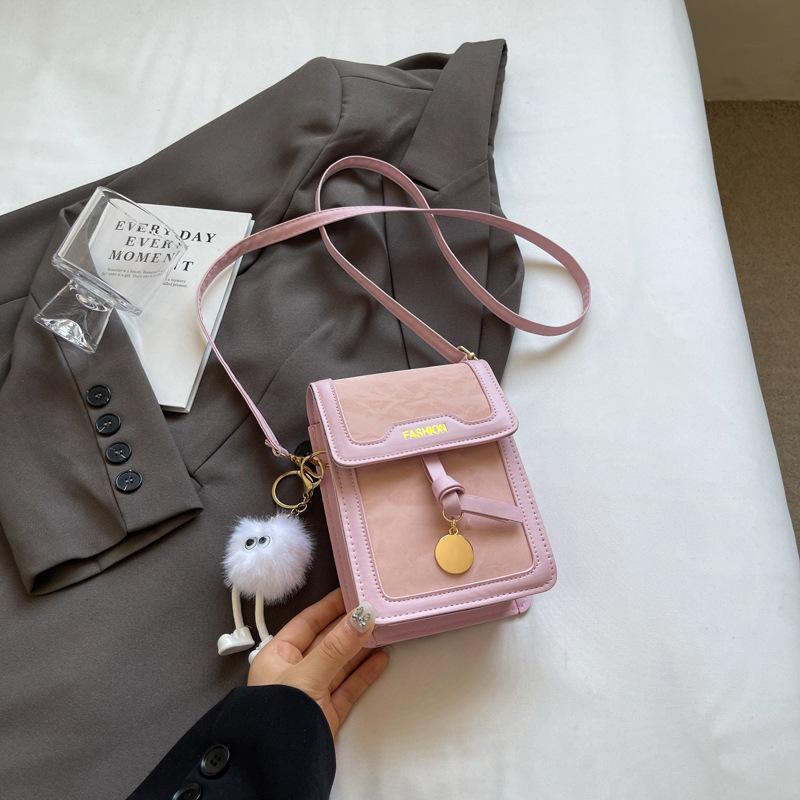 

Premium texture mobile phone bag women s messenger bag summer fashion versatile casual light go out mini shoulder bag рожевий