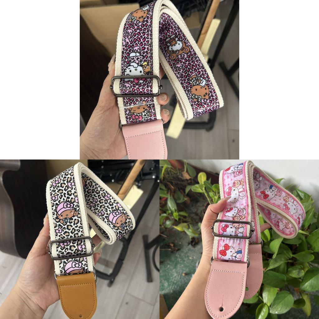 Hello Kitty Guitar Strap With Metal Buckle For Electric Acoustic Bass Ukulele Classical Instruments