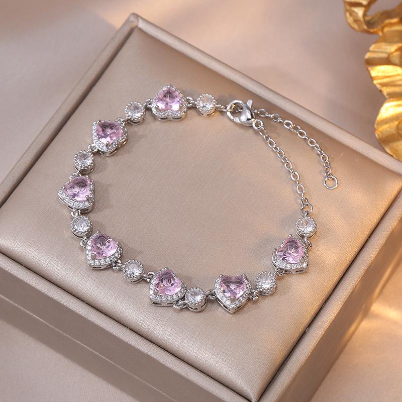 

Браслет с кристаллами Heartfelt Love: Серия Heartbeat, милые украшения для женщин с романтическим дизайном