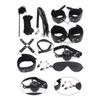 Sex Bondage Restraint Kits for Adult Beginners BDSM Toys Leather Adjustable Handcuffs Ankle Cuff Gag Blindfold Set