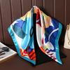 Floral Satin Silk Square Scarf – Versatile Fashion Accessory for Women