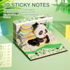 2026 New 3D Memo Paper Carving Panda Park Model Memo Pendant Hand Tear Calendar Decompression Memo Paper Carving