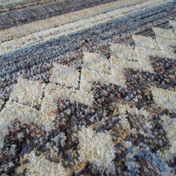 Extra-soft Living Room Rug Horizon Pattern Grey Black Beige 160x230