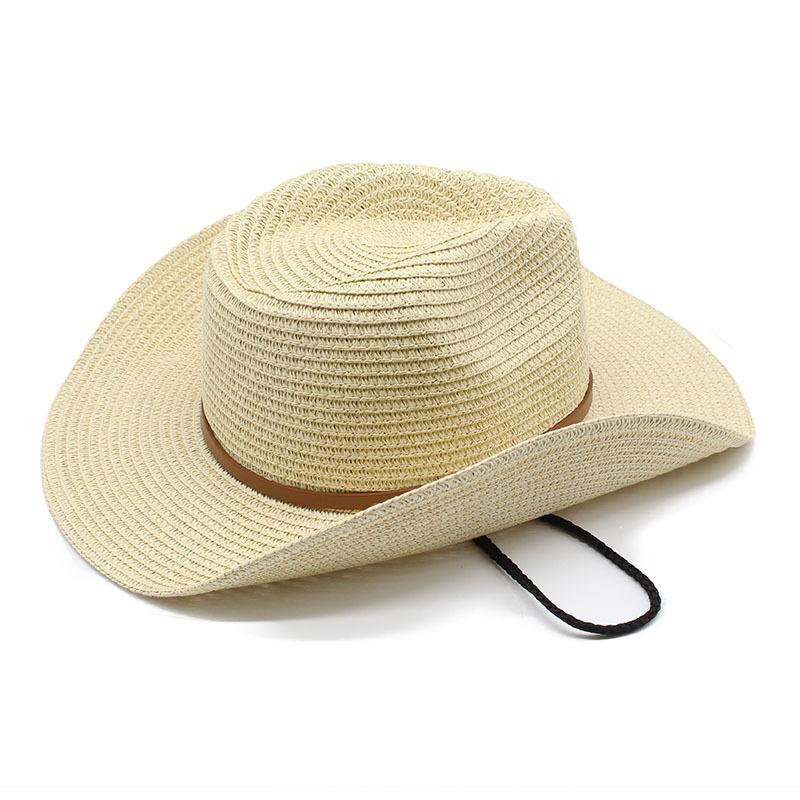 Men'S Western Cowboy Hat Women'S Tide Beach Hat Sunscreen Big Edge Hat Summer 9Cm Brim Shade Straw Hat