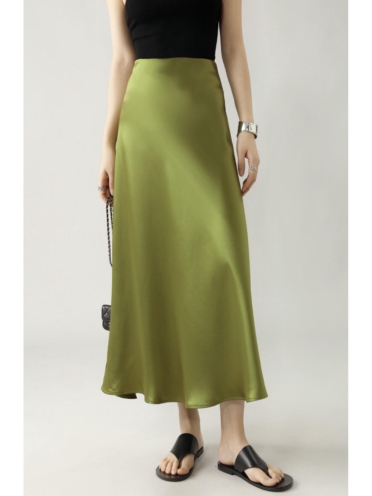 

Юбка миди FANLEE STUDIOS с высокой талией, косого кроя, с хвостом русалки S авокадо/зелёный