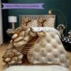 Gorgeous Ribbon Bow Pattern Bedding uilt Set uilt Cover Pillowcase Home Decoration Birthday Gift (1 * duvet cover + 2 * pillowcase without core)
