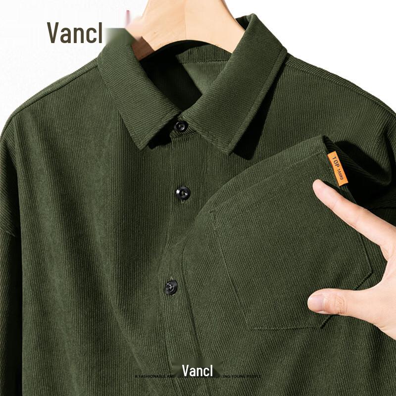 

VANCL Men s Corduroy Long-Sleeve Shirt M