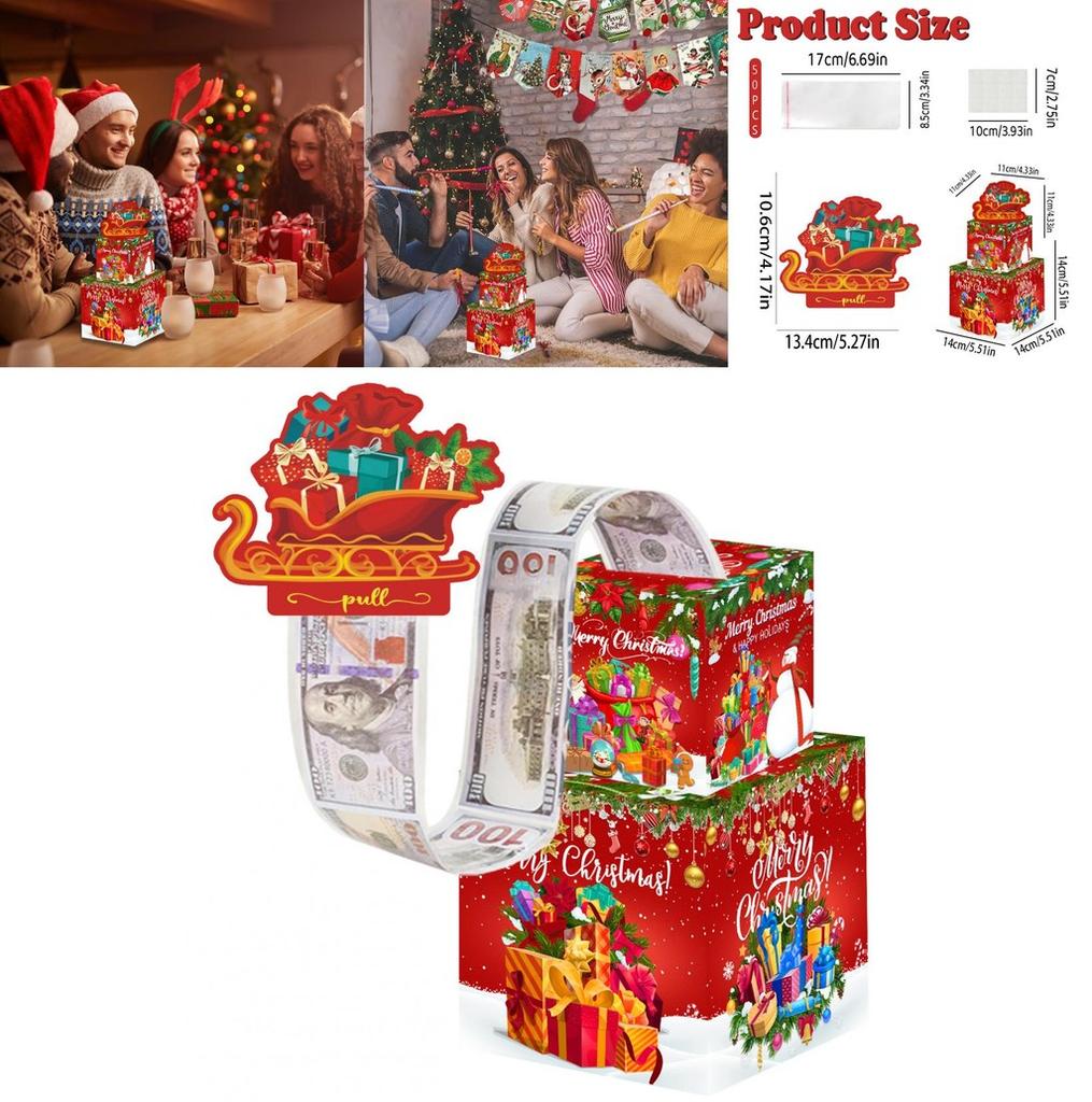 Santa Claus Gift Container With Red Paper Material For Christmas Celebration Gifts