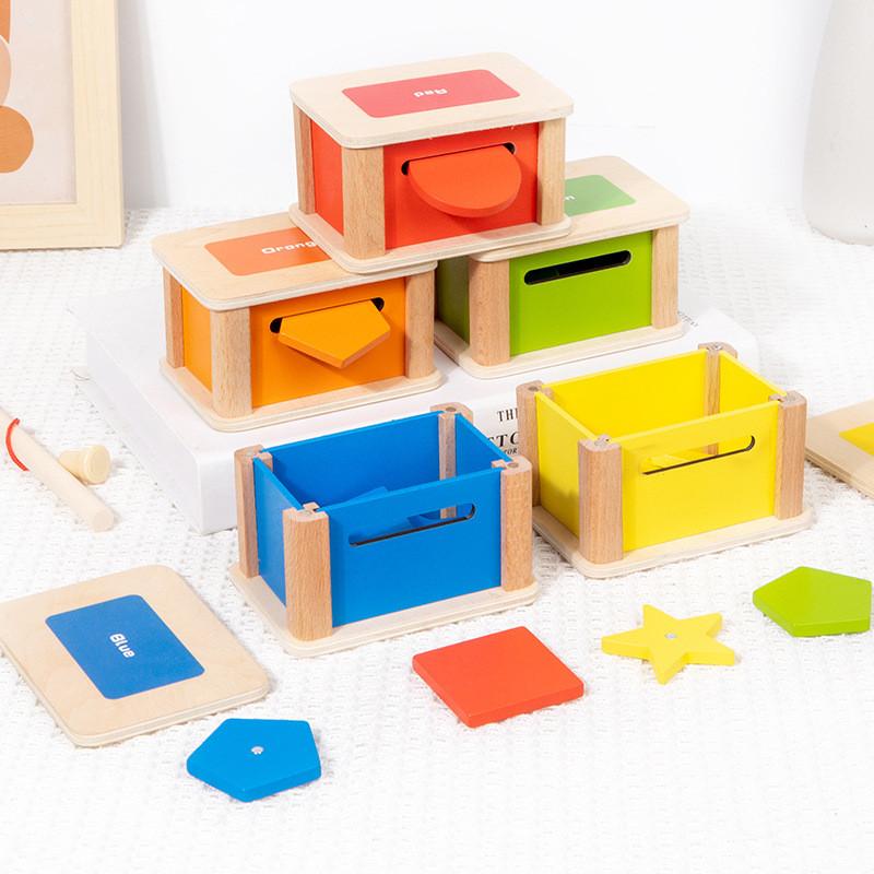 Color Wooden Classification Coin Box Toy For Cognitive Skill Fine Motor Training