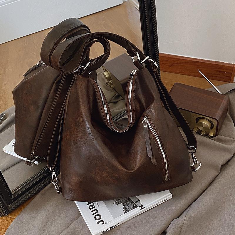 Retro Simple Underarm Bag Women's Autumn New Fashion Shoulder Bag Tote Bag Large Capacity Messenger Bag