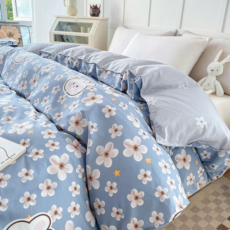 1Pc Printing Cotton Duvet Cover No filler,Breathable Skin Friendly Fabric Comfortable Plants and Flowers pattern,Bedroom Bedding