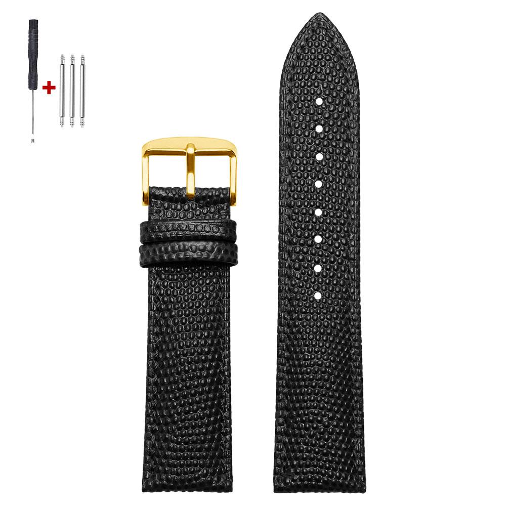 Vintage Lizard-pattern Leather Watch Band 14mm 15mm 16mm 18mm 19mm 20mm 21mm 22mm Universal Business Men Women Wristwatch Straps