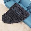 Knitted Chunky Plush Sofa BLANKET Warm Soft Super Big Bulky (Grey 60 * 60cm / 23.6 * 23.6in)