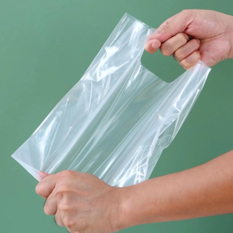 Transparente Plastik Wiederverwendbare Tragetasche Kuchen Dessert Obst Verpackungsbeutel Geburtstag Hochzeitsparty Geschenke Dekorationsartikel Verdickte Tragfähige PE-Tasche