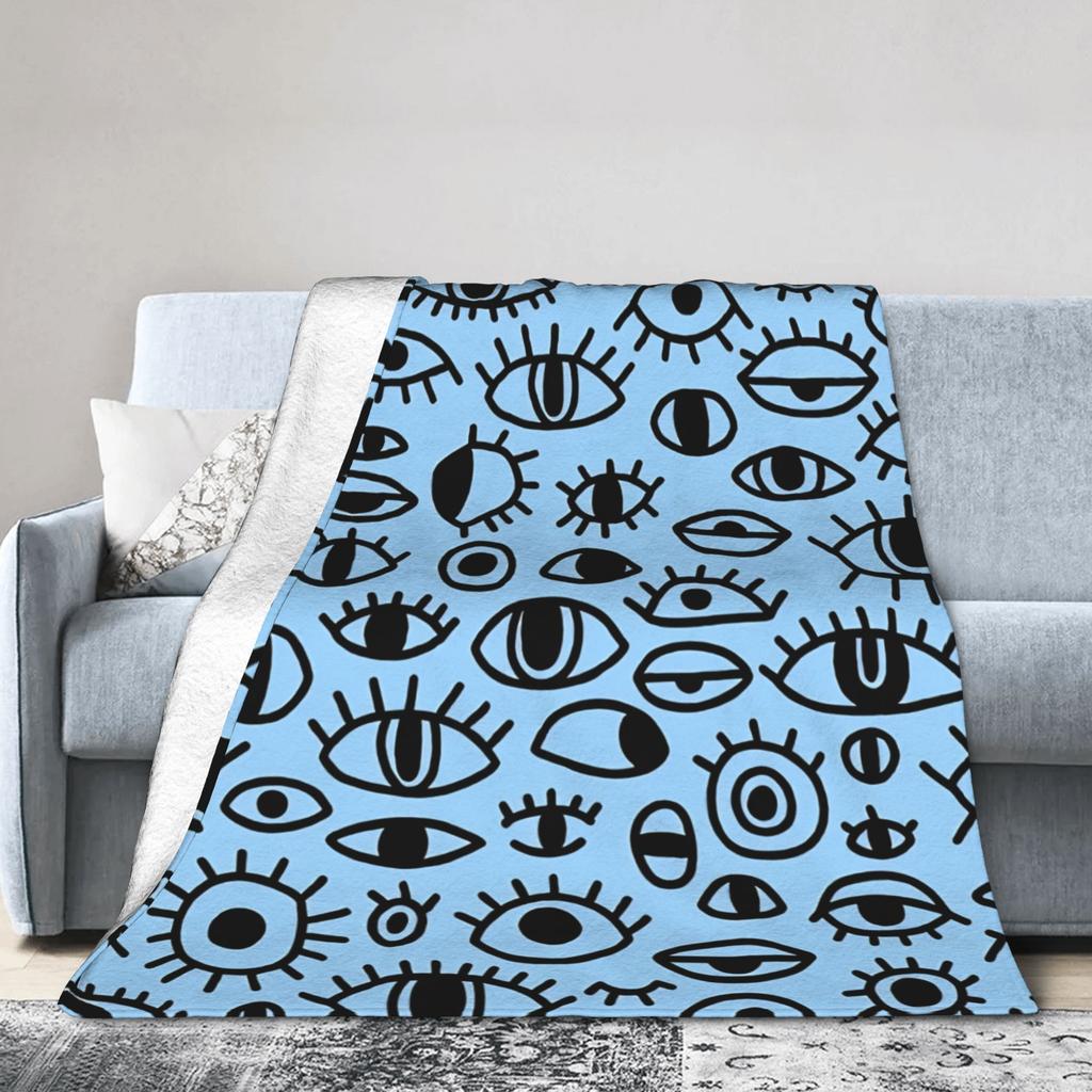 Eye Pattern Plush Blanket Children Flannel Throw Blanket For Couch Bed Warm ized Quality Bedspread Birthday Present