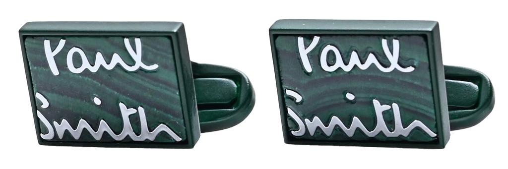 Paul Smith Green Malachite Size Size Made in the UK and Italy Men's Cufflinks, Logo, NSTNE2, 38, [Pre-owned]