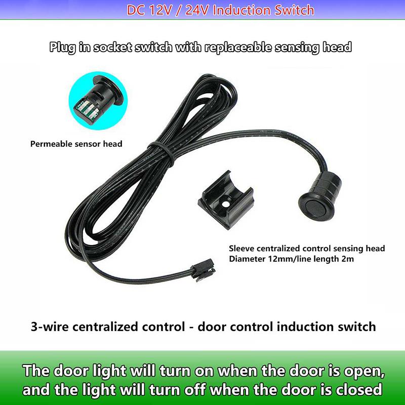 Mini Led Cabinet Light Sensor Switch 12V 24V Touch/Hand Sweep/Pir Motion/Door On/Off Kitchen Wardrobe Lamp Control