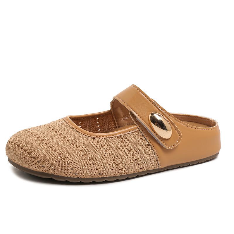 Solid color slippers bag head outer wear 22 years summer new thick-soled round head Boken shoes 35