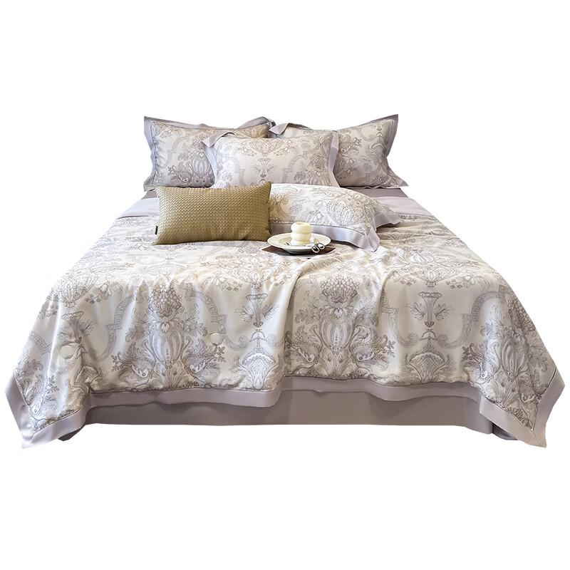 

LENGARY 60-Count Tencel Hollow Print Summer Quilt Set