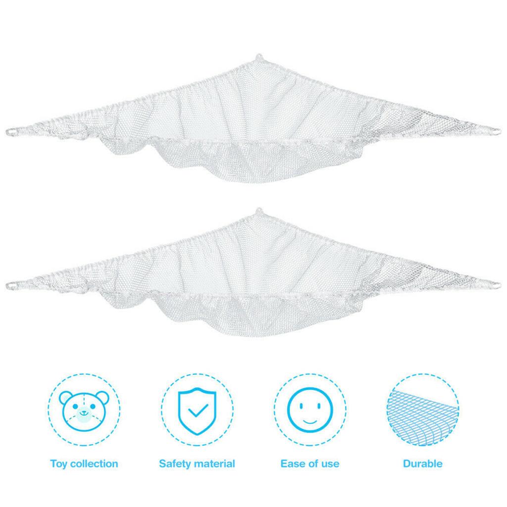 2Pcs Toy Hammock Stuffed Animal Toy Storage Nets Jumbo Wall Sling Corner Mesh Toy Organizer Toy Net Holder with Hooks