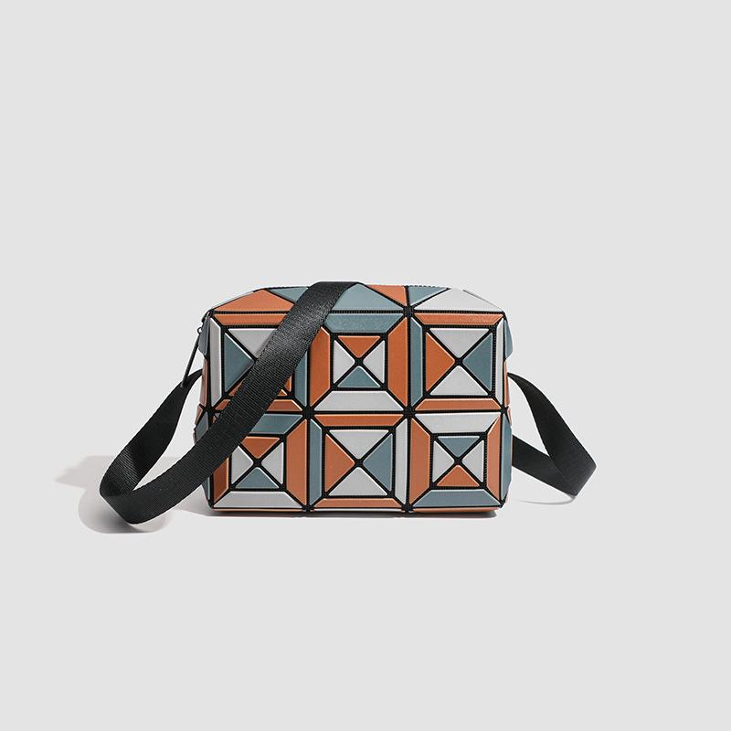 Geometric Diamond Check Bag Summer All Fashion Single Shoulder Crossbody Bag Small Square Box Camera Bag