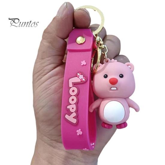 Klíčenka Roztomilá kreslená postavička Bobr Nerezová leštěná spona s obručou Humr Barevný držák na klíče Organizér na klíče Řemínek na zápěstí Přívěsek na klíče do školy