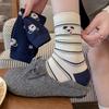Female Spring and Autumn Cloth Logo Cute Cartoon Puppy Striped Curled College Wind Tube Pile Socks