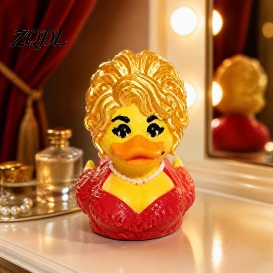 Small Desktop Accessories Cute Duck Figurine, Memorial for Music Lovers, Whimsical Room Novelty Collectible Statue Car Decor Birthday Presents Her
