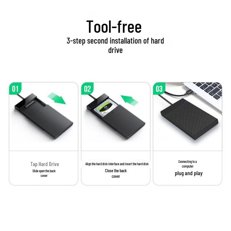 2.5" USB 3.1 Mechanical Hard Drive Enclosure for High-Speed Data Transfer