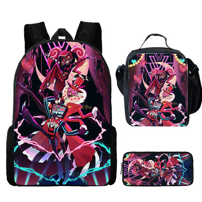Hell Inn Hazbin Hotel Student School Bag High Value Leisure Oxford Ridge Relief Backpack
