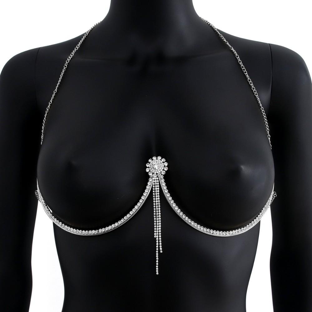 Tassel Bra Chest Chain Heart Breast Chain Punk Chest Support Body Chain  Hipster