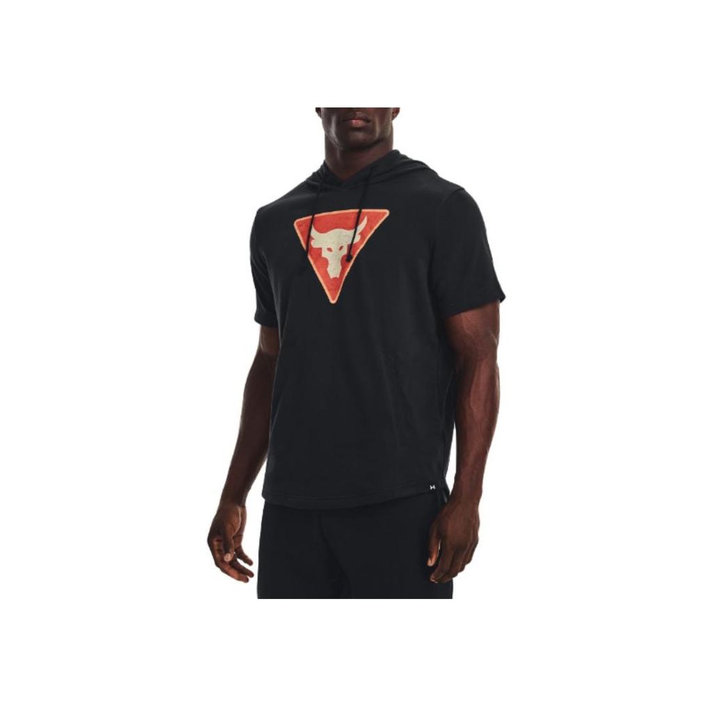 Under Armour Bull Print Hooded Short Sleeve T-Shirt Men Tops Black 1378019-001