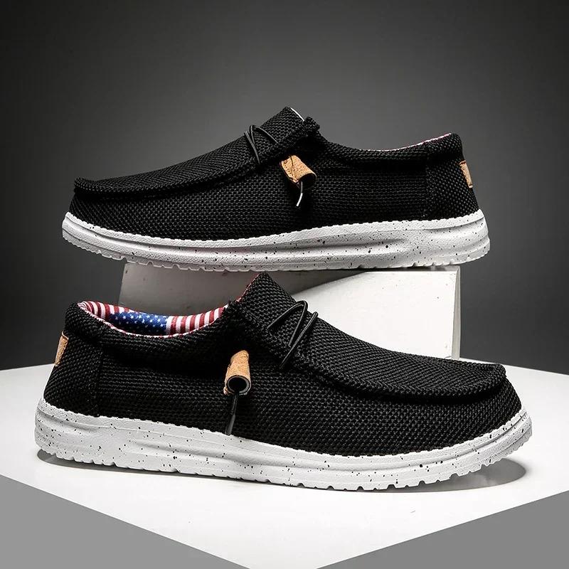 Męskie Buty Codzienne Wsuwane Płócienne Mokasyny Wygodne Płaskie Buty do Chodzenia dla Mężczyzny Koleś Antypoślizgowe Miękkie Trampki Letnie